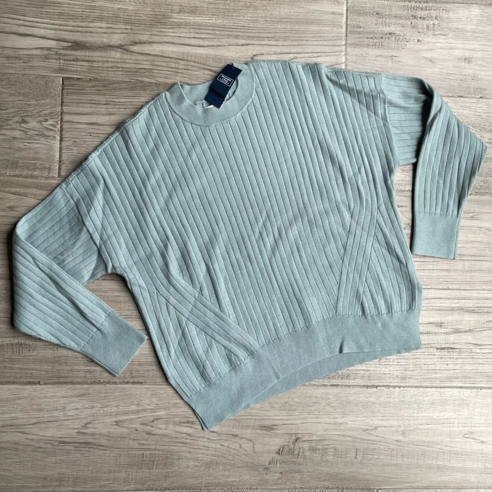 NWT Abercrombie & Fitch Soft Collection Sweater Ribbed Stretchy Long Sleeve SZ L - Picture 14 of 15